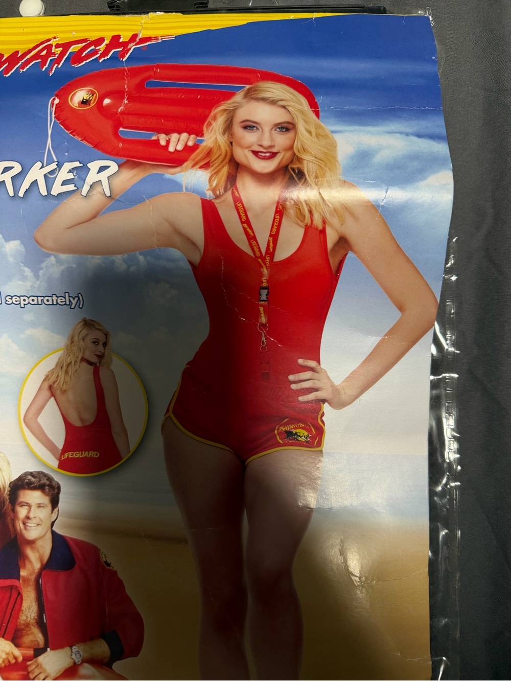Women's Red Lifeguard One-Piece Swimsuit Halloween costume